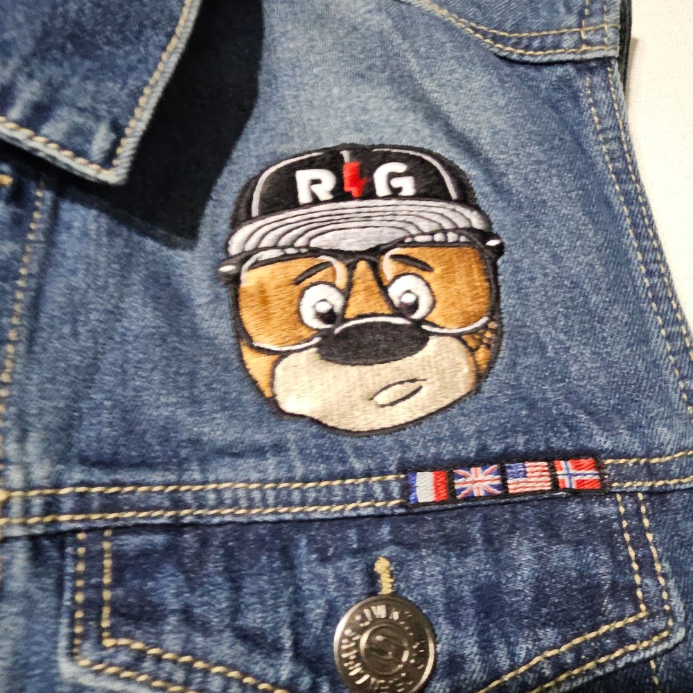 De Leon USA‎ Denim Vest Blue Graphic No Justice Rise to Greatness Mens Large - Picture 4 of 13